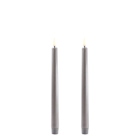 Uyuni dinerkaars taper candle grijs grey 2,3 x 25,5 cm (set a 2)